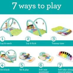 Infantino Playmats & Gyms*- Kick N Keys 7-In-1 Musical Piano Activity Gym