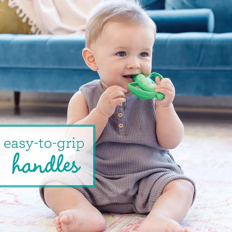 Infantino Rattles & Teethers*- Lil' Nibbles Textured Silicone Teether, Peas