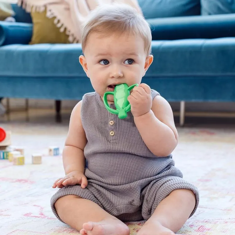 Infantino Rattles & Teethers*- Lil' Nibbles Textured Silicone Teether, Peas