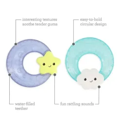 Infantino Toys For 0-12 Months|Gift For Baby*- Soothe & Shake Water Teethers
