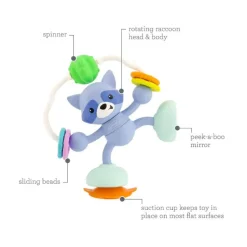 Infantino Rattles & Teethers*- Stick & Spin Pal, Raccoon