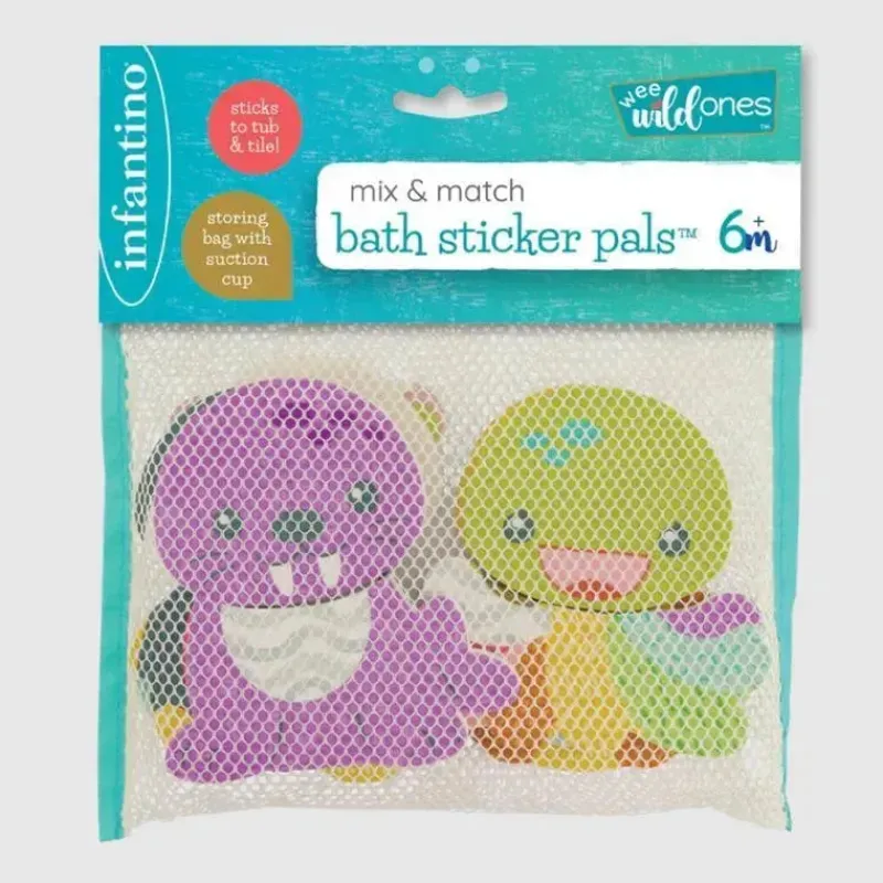 Infantino Bath Toys*- Wee Wild Ones Mix & Match Bath Sticker Pals