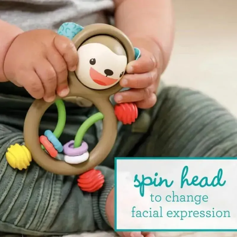 Infantino Rattles & Teethers*- Wee Wild Ones - Busy Lil' Sensory Rattle, Monkey
