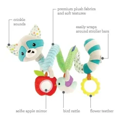 Infantino Stroller Toys*- Wee Wild Ones - Spiral Activity Toy, Raccoon