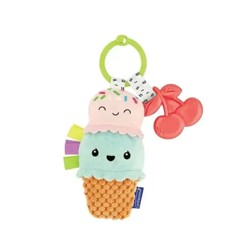 Infantino Car Seat Storage & Accessories|Toys For 0-12 Months*- Wee Wild Ones - Plushy Pal & Teether, Ice Cream