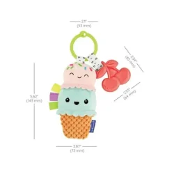 Infantino Car Seat Storage & Accessories|Toys For 0-12 Months*- Wee Wild Ones - Plushy Pal & Teether, Ice Cream