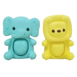 Infantino Rattles & Teethers*- Wee Wild Ones - Teethimal Pop Pals, Elephant/Lion