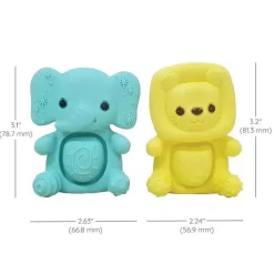 Infantino Rattles & Teethers*- Wee Wild Ones - Teethimal Pop Pals, Elephant/Lion
