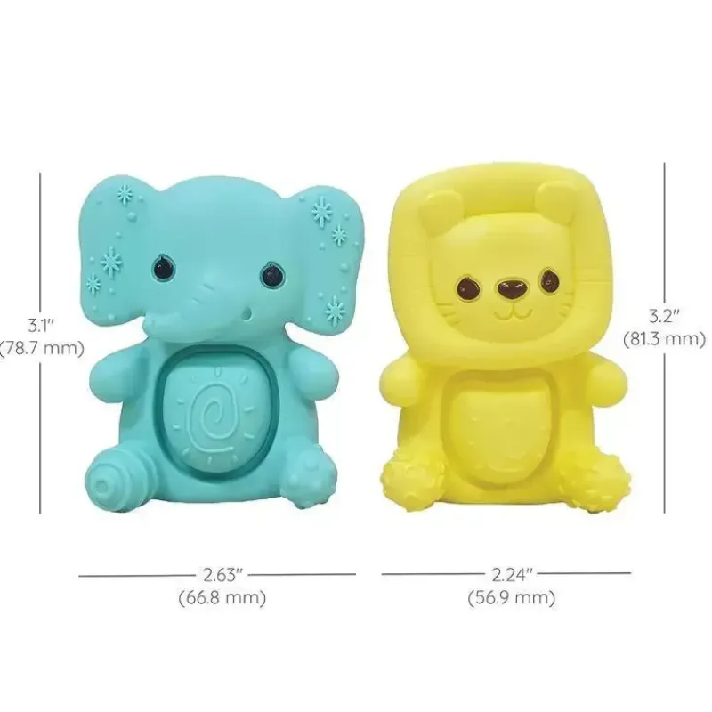 Infantino Rattles & Teethers*- Wee Wild Ones - Teethimal Pop Pals, Elephant/Lion