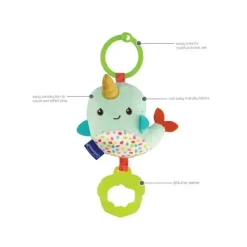 Infantino Mobiles*- Wee Wild Ones Chime & Go Tag Along Pal, Narwhal