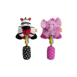 Infantino Stroller & Car Seat Toys*- Wrap Around Chiming Pal (Elephant/Zebra) Assorted Item - 1 count