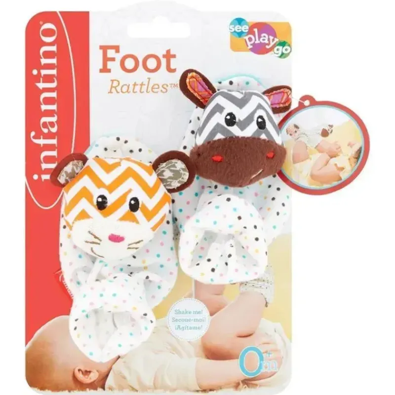 Infantino Rattles & Teethers*Foot Rattles - Zebra & Tiger