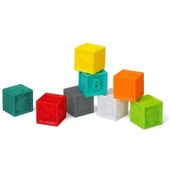 Infantino Rattles & Teethers|Toys For 0-12 Months*Squeeze & Stack Block Set, Multicolor