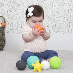Infantino Rattles & Teethers|Toys For 0-12 Months*Textured Multi Ball Set, Multicolor