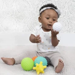 Infantino Rattles & Teethers|Toys For 0-12 Months*Textured Multi Ball Set, Multicolor