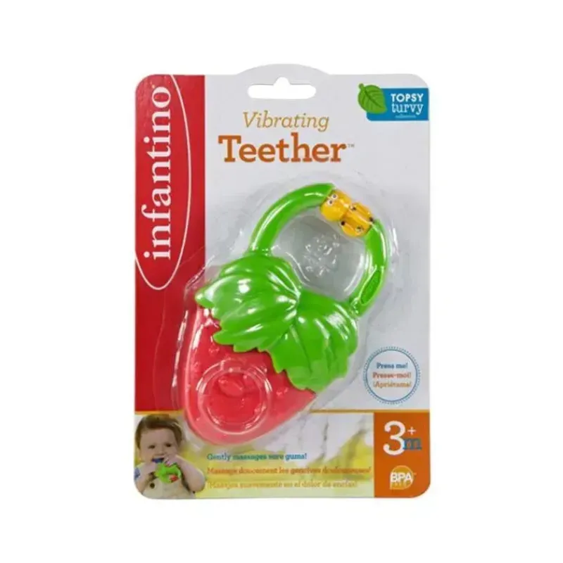 Infantino Toys For 0-12 Months|Gift For Baby*Vibrating Teether 3M+, Colors May Vary, 1-Pack