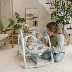 Ingenuity Bouncers, Swings & Rockers*- ConvertMe 2-in-1 Compact Portable Automatic Baby Swing & Infant Seat, Wimberly
