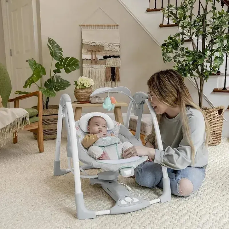 Ingenuity Bouncers, Swings & Rockers*- ConvertMe 2-in-1 Compact Portable Automatic Baby Swing & Infant Seat, Wimberly