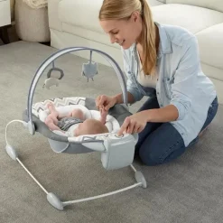 Ingenuity Bouncers, Swings & Rockers|Gift For Baby*- SmartBounce Automatic Baby Bouncer Seat with White Noise, Braden