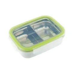 Innobaby Lunch Box|Dishes, Utensils & Food Containers*- Keepin' Fresh Stainless Steel Divided Bento Snack Box, 11 oz, Green
