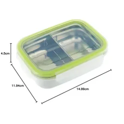 Innobaby Lunch Box|Dishes, Utensils & Food Containers*- Keepin' Fresh Stainless Steel Divided Bento Snack Box, 11 oz, Green