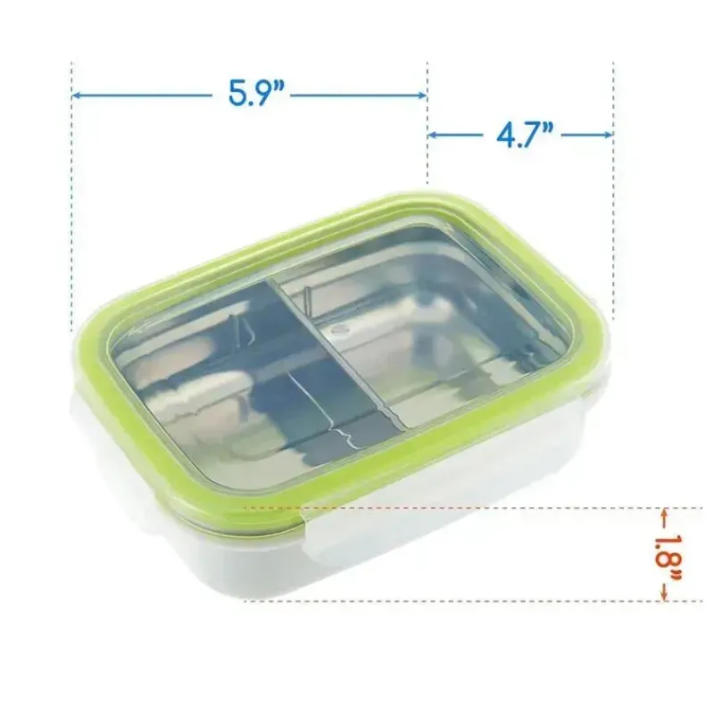 Innobaby Lunch Box|Dishes, Utensils & Food Containers*- Keepin' Fresh Stainless Steel Divided Bento Snack Box, 11 oz, Green
