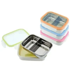 Innobaby Lunch Box|Dishes, Utensils & Food Containers*- Keepin' Fresh Stainless Steel Divided Bento Snack Box, 11 oz, Green