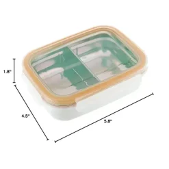 Innobaby Lunch Box|Dishes, Utensils & Food Containers*- Keepin' Fresh Stainless Steel Divided Bento Snack Box, 11 oz, Orange