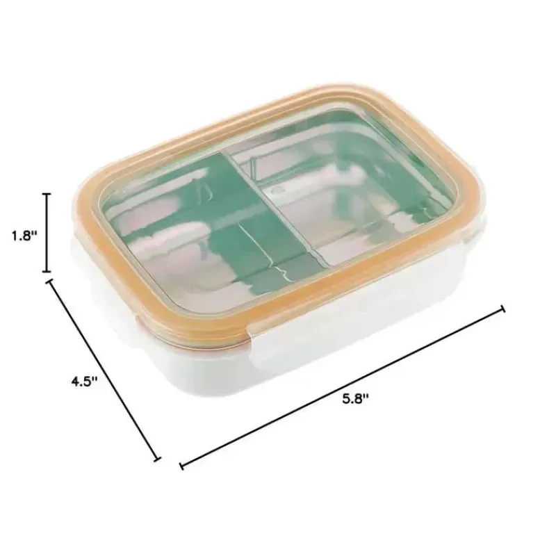 Innobaby Lunch Box|Dishes, Utensils & Food Containers*- Keepin' Fresh Stainless Steel Divided Bento Snack Box, 11 oz, Orange