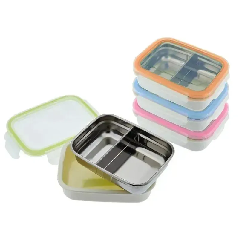 Innobaby Lunch Box|Dishes, Utensils & Food Containers*- Keepin' Fresh Stainless Steel Divided Bento Snack Box, 11 oz, Orange