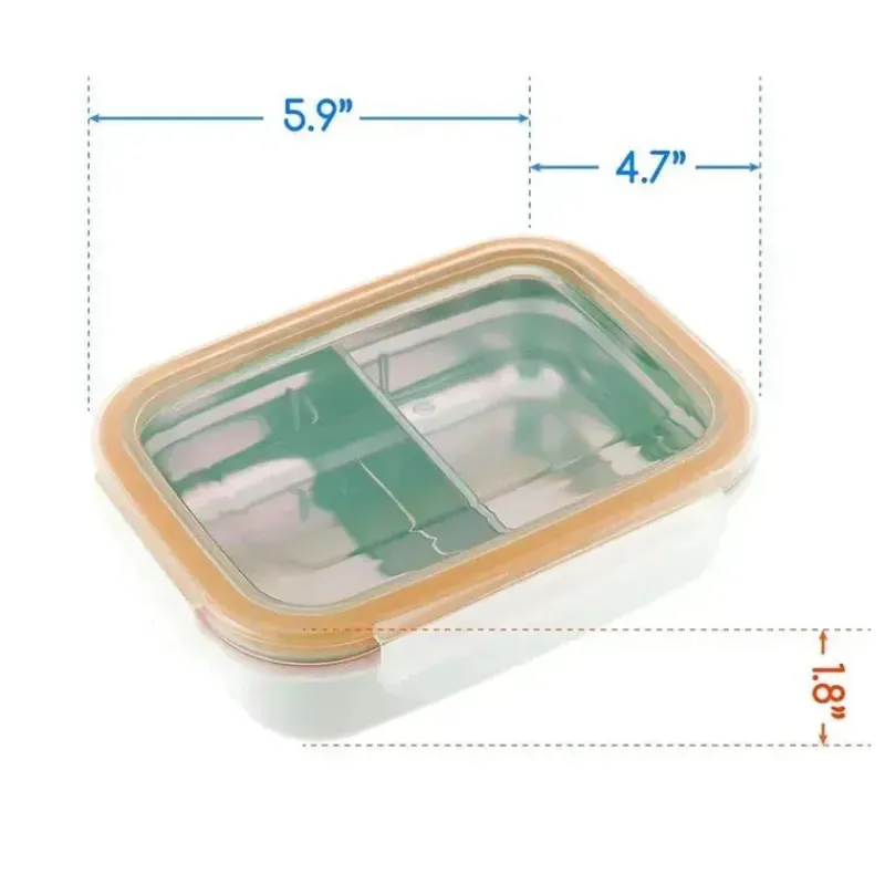 Innobaby Lunch Box|Dishes, Utensils & Food Containers*- Keepin' Fresh Stainless Steel Divided Bento Snack Box, 11 oz, Orange