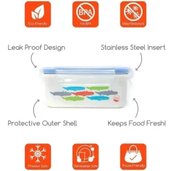 Innobaby Lunch Box|Dishes, Utensils & Food Containers*- Keepin' Fresh Stainless Bento Snack or Lunch Box, 16 oz, Alligator