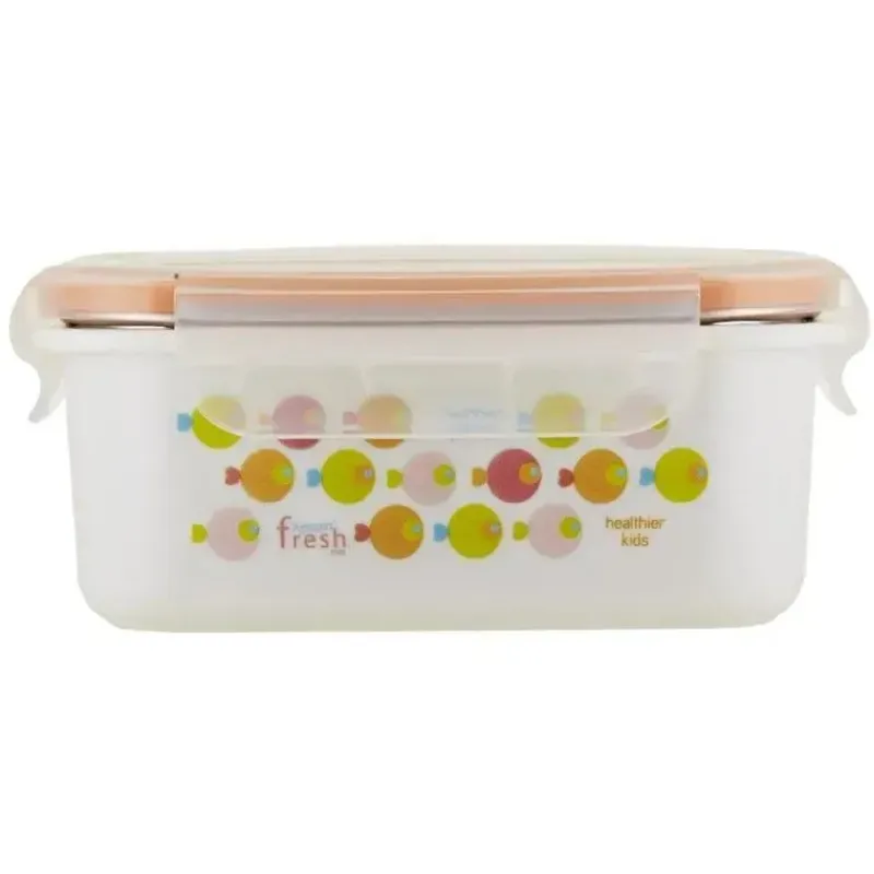 Innobaby Lunch Boxes & Bags|Lunch Box*Keepin' Fresh Stainless Steel Bento Lunch Box/Food Container, Orange/Fish