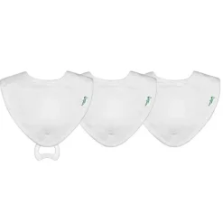 Iplay Organic|Bibs*- 3 Pk Muslin Stay-Dry Teether Bibs, White 0/12 Months