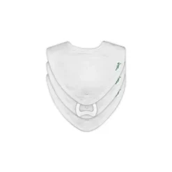 Iplay Organic|Bibs*- 3 Pk Muslin Stay-Dry Teether Bibs, White 0/12 Months