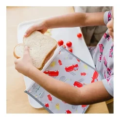 Iplay Lunch Boxes & Bags|Lunch Box*- 2 Pk Reusable Insulated Sandwich Bags, Navy Pirate, 6M