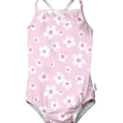 Iplay Baby Swimming Clothes*- Baby Girl Classic Swimsuit with Built-in Reusable Absorbent Swim Diaper, Blossom