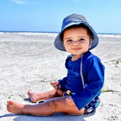 Iplay Baby Hats*- Bucket Sun Protection Hat, Navy Pin Stripe
