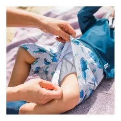 Iplay Baby Swimming Clothes*- Easy-Change Eco Swim Trunks, Light Blue Dinos