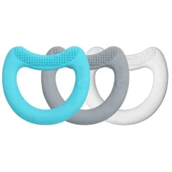 Iplay Toys For 0-12 Months|Gift For Baby*- First Teethers Made From Silicone (3Pk), Aqua Set 3 Mo+