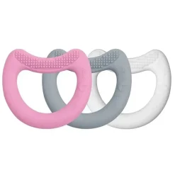 Iplay Toys For 0-12 Months|Gift For Baby*- First Teethers Made From Silicone (3Pk), Pink Set 3 Mo+
