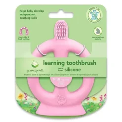 Iplay Oral & Nasal Care*- Learning Toothbrush Made From Silicone, Pink, 9/18M