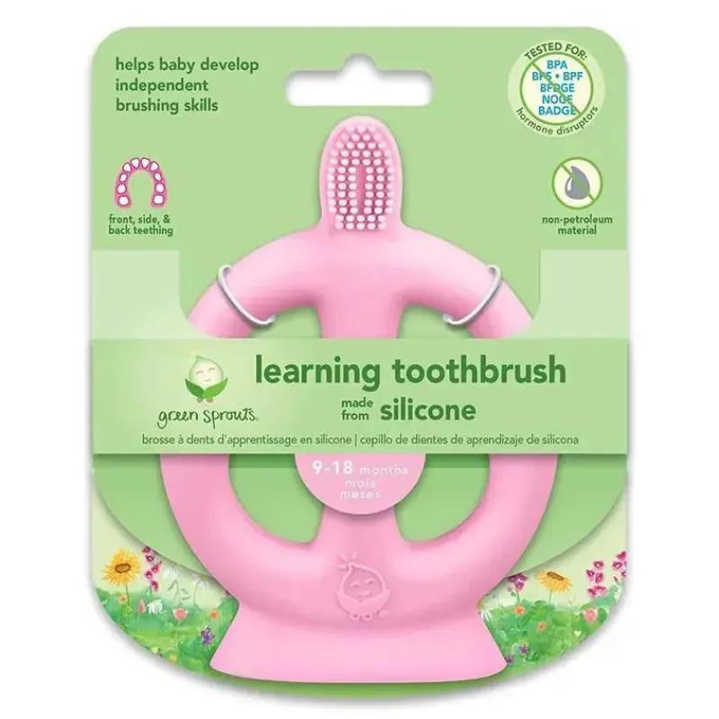 Iplay Oral & Nasal Care*- Learning Toothbrush Made From Silicone, Pink, 9/18M
