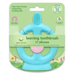 Iplay Oral & Nasal Care*- Learning Toothbrush Made From Silicone, Aqua, 9/18M