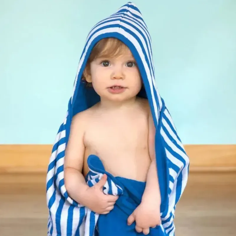 Iplay Organic|Baby Bath Towels*- Muslin Hooded Towel Made From Organic Cotton, White