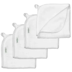 Iplay Organic|Baby Washcloths*- Muslin Washcloths Made From Organic Cotton (4Pk), White