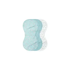 Iplay Organic|Burp Cloths*- 3Pk Muslin Burp Cloths Made From Organic Cotton, Aqua Fox