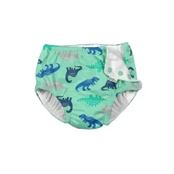 Iplay Swim Diapers*- Snap Reusable Absorbent Swim Diaper, Seafoam Simple Dino