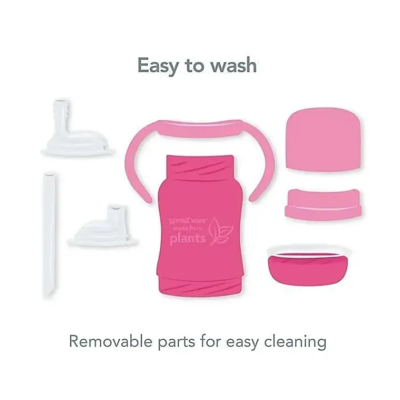 Iplay Straw, Sippy & Training Cups|Dishes, Utensils & Food Containers*- Sprout Ware Sip & Straw Cup Made From Plants, Pink, 6M