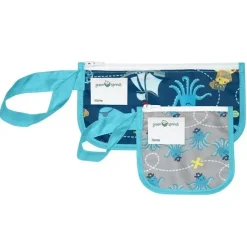 Iplay Lunch Boxes & Bags|Lunch Box*Baby - Reusable Snack Bags 2 Pack, Aqua Pirate, 6M
